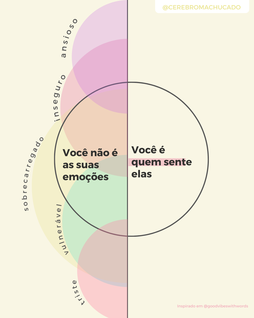 Você não é suas emoções, você é quem sente elas.